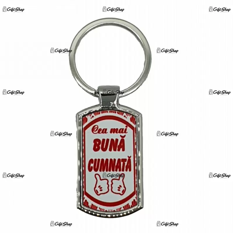 Cea mai buna cumnata, breloc din metal cu mesaj